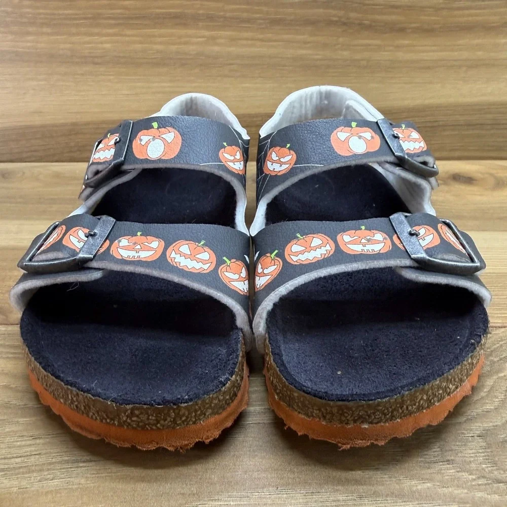 Birkenstock Milano Kids Halloween Sandals 1 EU 32‎ Black Orange Walking Casual